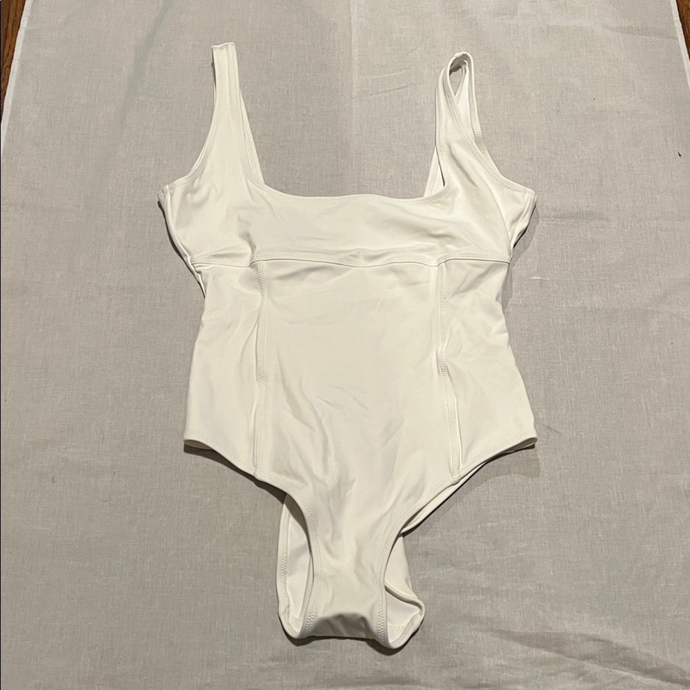 SKIMS White One-Piece Swimsuit